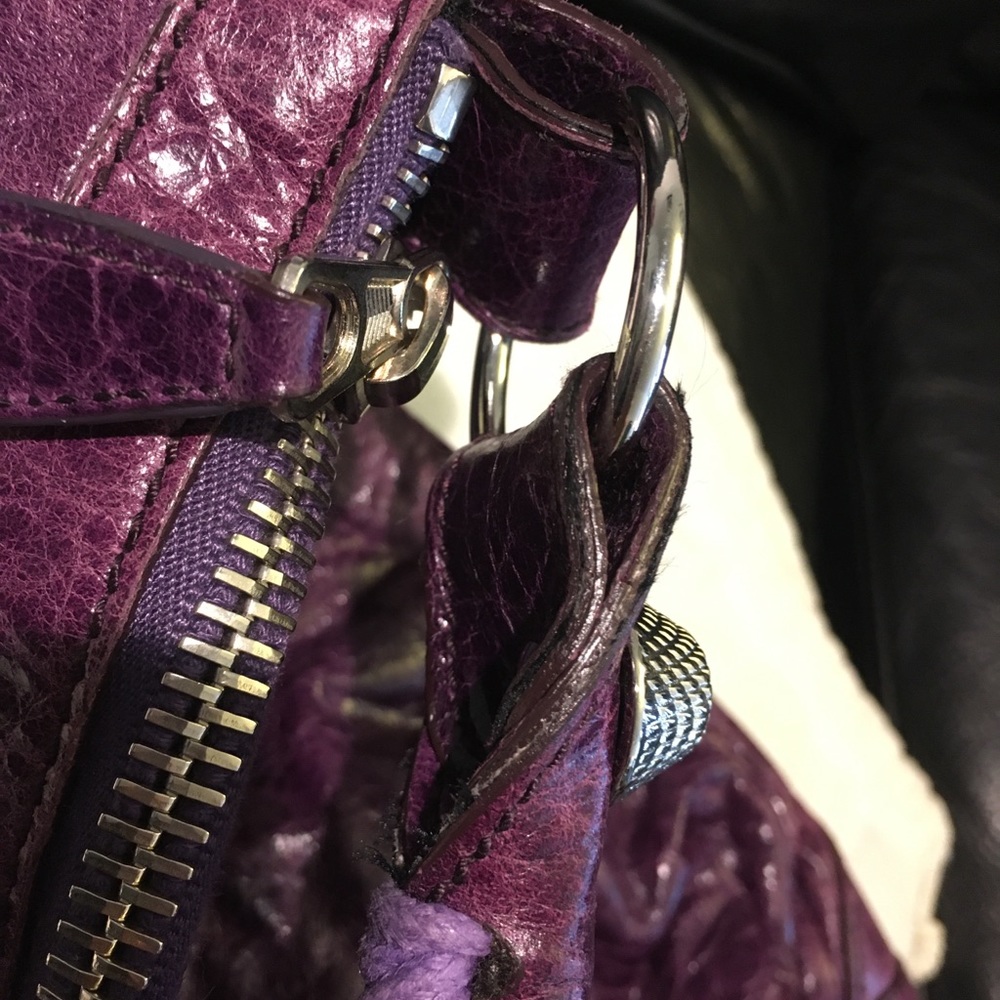 MORE PICS! BALENCIAGA Day Bag Giant Silver Violet